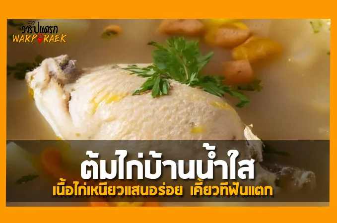 แจกสูตรวิธีทำ ต้มไก่บ้านน้ำใส เนื้อไก่เหนียวแสนอร่อย เคี้ยวทีฟันแตก